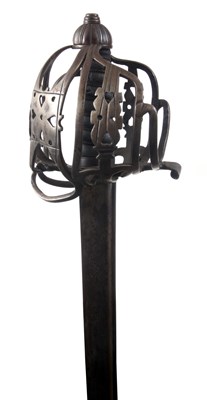 Lot 211 - AN 18th CENTURY SCOTTISH BASKET-HILT with 19th...