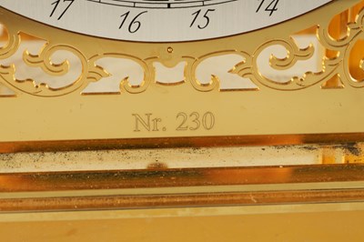 Lot 1628 - A 20TH CENTURY KIENINGER GOLD PLATED MOONPHASE TABLE CLOCK