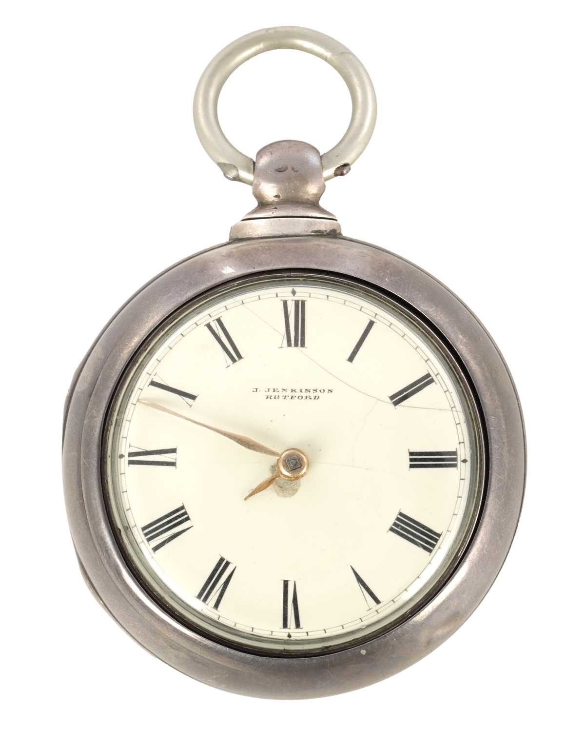 Lot 1442 - J. JENKINSON, RETFORD. A SILVER PAIR CASED POCKET WATCH
