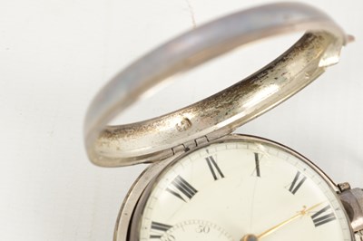 Lot 1434 - A SILVER PAIR CASED FUSEE POCKET WATCH
