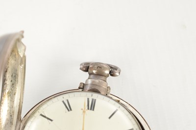 Lot 1434 - A SILVER PAIR CASED FUSEE POCKET WATCH
