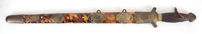 Lot 216 - A 19th CENTURY CHINESE BRASS AND TORTOISESHELL...