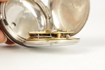 Lot 1429 - JOHN JOHNSON, LIVERPOOL. A SILVER CASED FUSEE POCKET WATCH