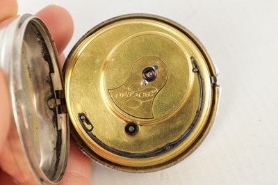 Lot 1392 - JOHN PENLINGTON, LIVERPOOL. A SILVER CASED FUSEE POCKET WATCH