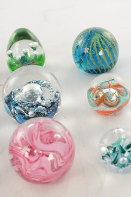 Lot 21 - A COLLECTION OF FIFTEEN GLASS PAPERWEIGHTS SOME STAMPED CAITHNESS SCOTLAND