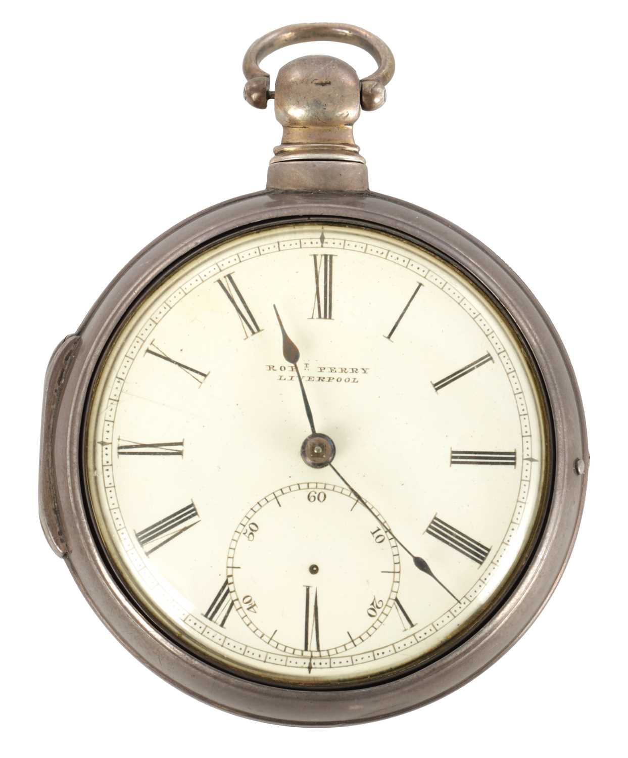 Lot 1457 - ROBERT PERRY, LINVERPOOL. A SILVER PAIR CASED POCKET WATCH
