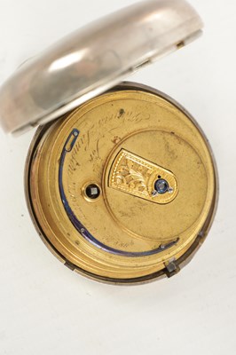 Lot 1457 - ROBERT PERRY, LINVERPOOL. A SILVER PAIR CASED POCKET WATCH