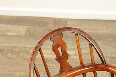 Lot 1366 - A 19TH CENTURY YEW WOOD CHILDS WINDSOR CHAIR