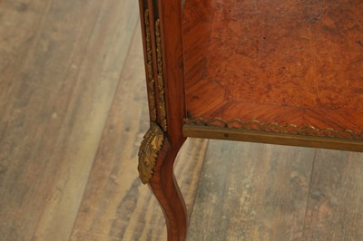 Lot 1171 - A GOOD 19TH CENTURY FRENCH KINGWOOD AND ORMOLU MOUNTED LAMP TABLE WITH INSET SEVRES PORCELAIN PANELLED TOP