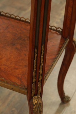 Lot 1171 - A GOOD 19TH CENTURY FRENCH KINGWOOD AND ORMOLU MOUNTED LAMP TABLE WITH INSET SEVRES PORCELAIN PANELLED TOP