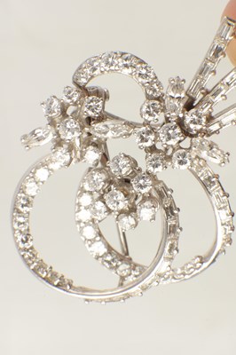 Lot A 1950’S PLATINUM DIAMOND FLOWER BROOCH
