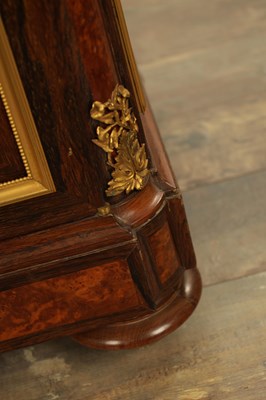Lot 1352 - GUILLAUME GROHE. (1808-1885) A FINE 19TH CENTURY FRENCH ORMOLU MOUNTED ROSEWOOD AND AMBOYNA SECRETAIRE DISPLAY CABINET