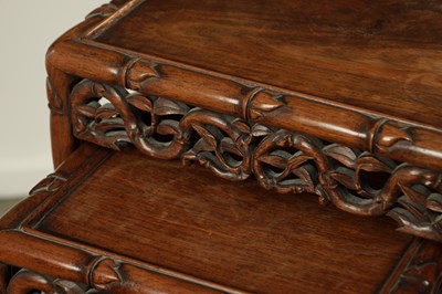 Lot 332 - A GOOD SET OF FOUR 19TH CENTURY CHINESE NEST OF TABLES