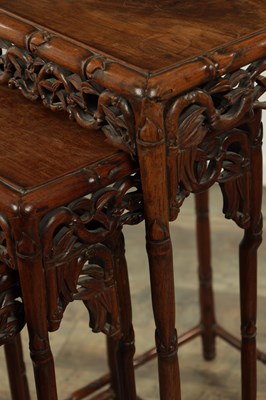 Lot 332 - A GOOD SET OF FOUR 19TH CENTURY CHINESE NEST OF TABLES