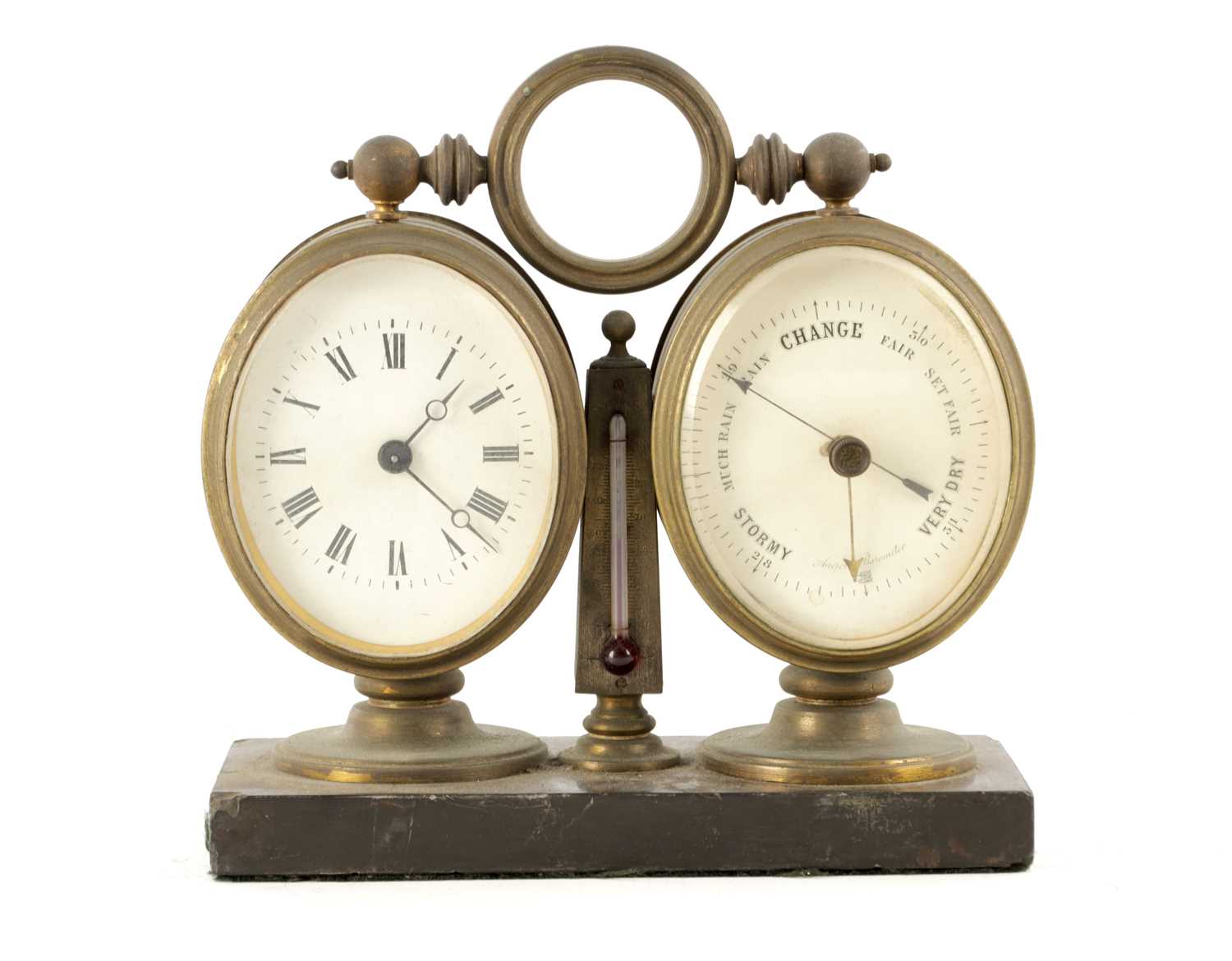 Lot 1701 - A LATE 19TH CENTURY FRENCH DESK CLOCK COMPENDIUM