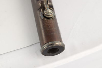 Lot 705 - AN EARLY 19TH CENTURY CHARLES NICHOLSON 'IMPROVED' COCUS WOOD FLUTE BY THOMAS PROWSE