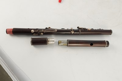 Lot 705 - AN EARLY 19TH CENTURY CHARLES NICHOLSON 'IMPROVED' COCUS WOOD FLUTE BY THOMAS PROWSE