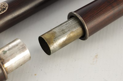 Lot 705 - AN EARLY 19TH CENTURY CHARLES NICHOLSON 'IMPROVED' COCUS WOOD FLUTE BY THOMAS PROWSE