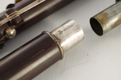 Lot 705 - AN EARLY 19TH CENTURY CHARLES NICHOLSON 'IMPROVED' COCUS WOOD FLUTE BY THOMAS PROWSE