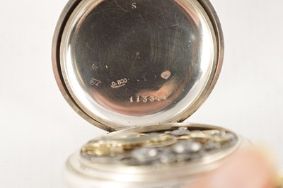 Lot 1406 - A SILVER CASED OPEN FACED CHRONOGRAPH POCKET WATCH