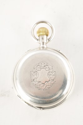 Lot 1406 - A SILVER CASED OPEN FACED CHRONOGRAPH POCKET WATCH