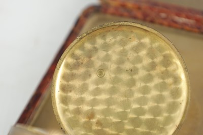 Lot 1409 - AN EARLY 20TH CENTURY CROCODILE SKIN ASPREY TRAVELING ALARM CLOCK