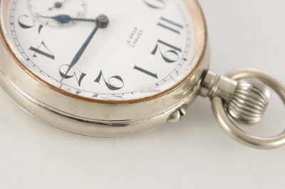 Lot 1393 - AN EARLY 20TH CENTURY NICKEL PLATED GOLIATH ASPREY POCKET WATCH