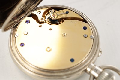 Lot 1393 - AN EARLY 20TH CENTURY NICKEL PLATED GOLIATH ASPREY POCKET WATCH