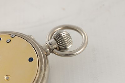 Lot 1393 - AN EARLY 20TH CENTURY NICKEL PLATED GOLIATH ASPREY POCKET WATCH
