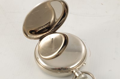 Lot 1393 - AN EARLY 20TH CENTURY NICKEL PLATED GOLIATH ASPREY POCKET WATCH