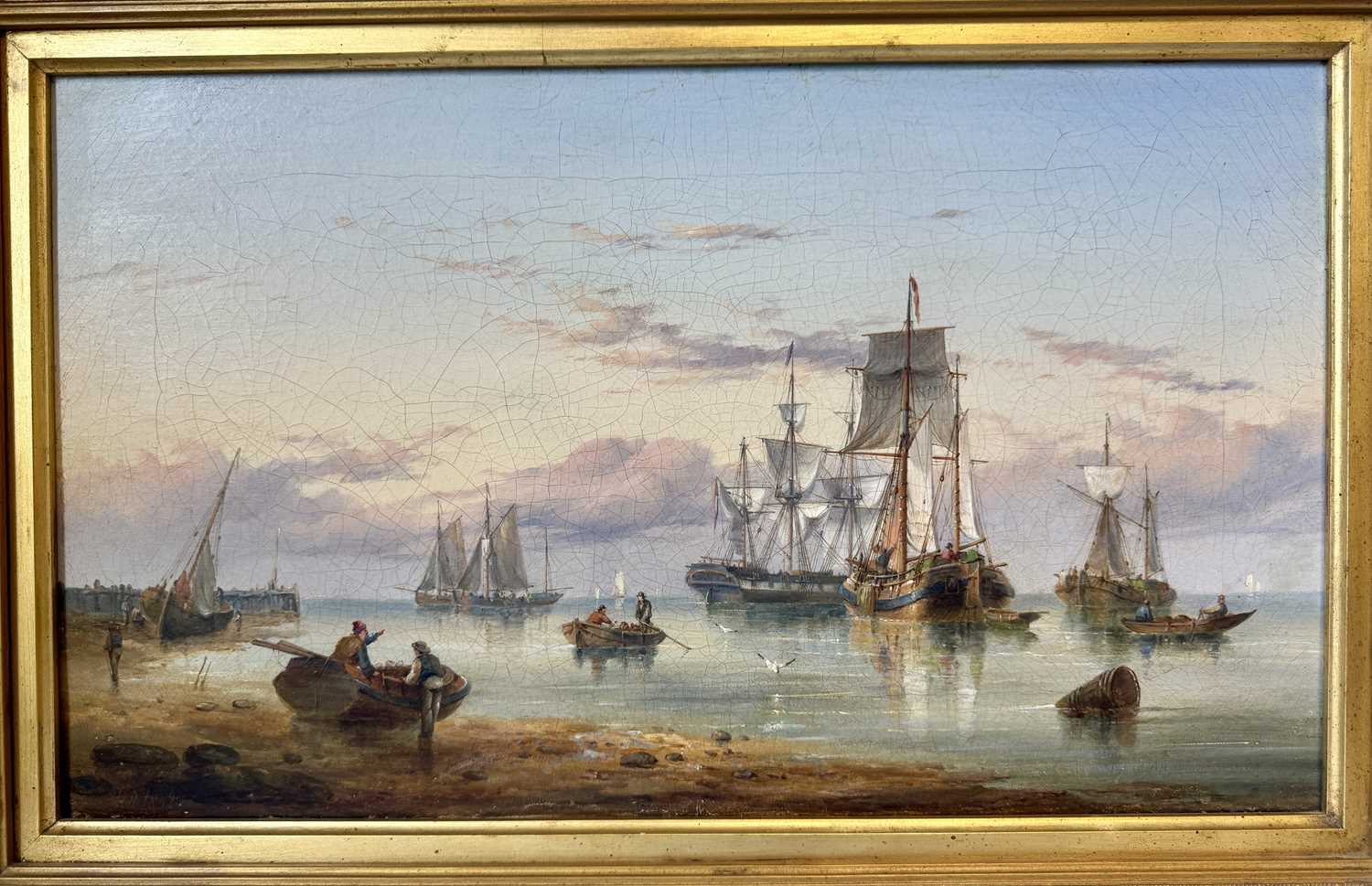 Lot 968 - HENRY REDMORE. BRITISH (1820-1887) MARITIME OIL ON CANVAS