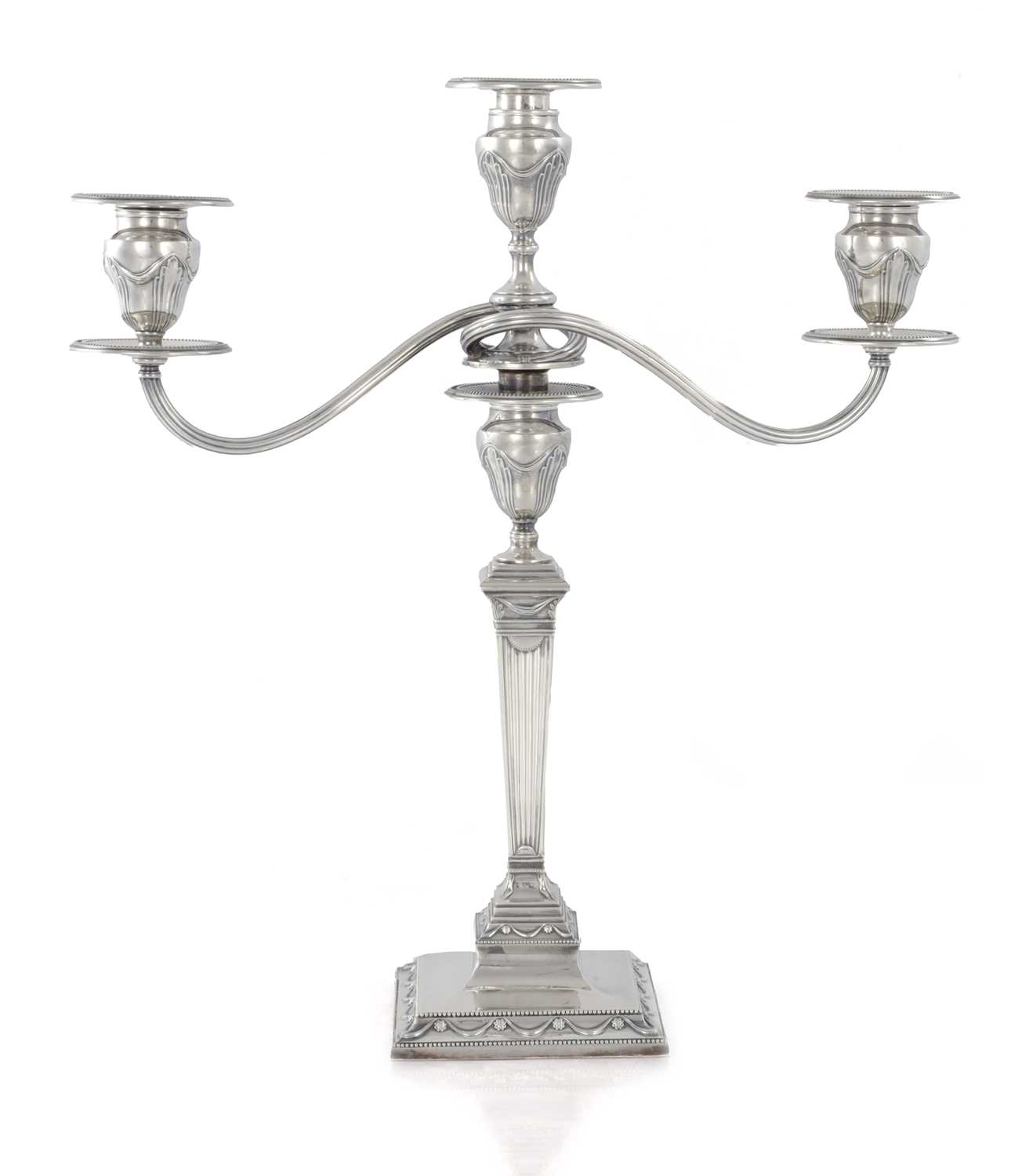Lot 207 - TIFFANY & CO SOLID SILVER THREE-BRANCH CANDELABRA