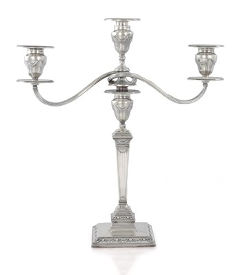 Lot 207 - TIFFANY & CO SOLID SILVER THREE-BRANCH CANDELABRA