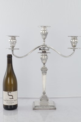 Lot 207 - TIFFANY & CO SOLID SILVER THREE-BRANCH CANDELABRA