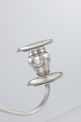 Lot 207 - TIFFANY & CO SOLID SILVER THREE-BRANCH CANDELABRA