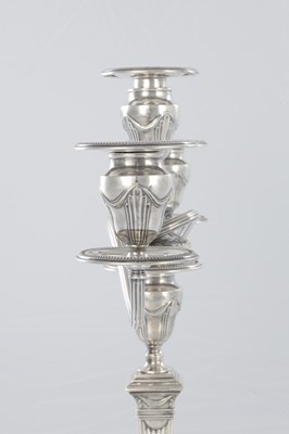Lot 207 - TIFFANY & CO SOLID SILVER THREE-BRANCH CANDELABRA