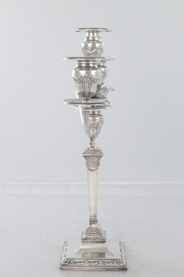 Lot 207 - TIFFANY & CO SOLID SILVER THREE-BRANCH CANDELABRA
