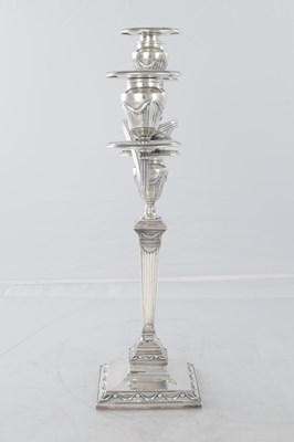 Lot 207 - TIFFANY & CO SOLID SILVER THREE-BRANCH CANDELABRA