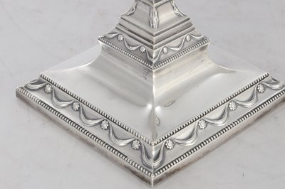 Lot 207 - TIFFANY & CO SOLID SILVER THREE-BRANCH CANDELABRA