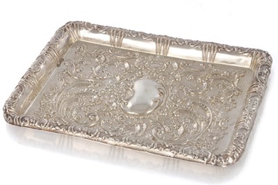 Lot 260 - A 19TH CENTURY CONTINENTAL ROCOCO SILVER TRAY