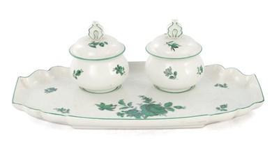 Lot 76 - AN AUGARTEN AUSTRIAN PORCELAIN INKWELL