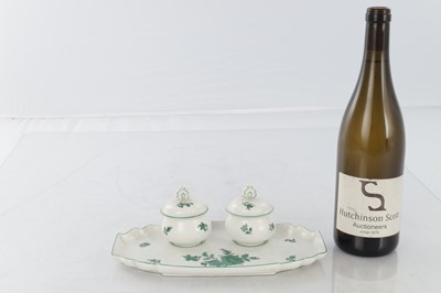 Lot 76 - AN AUGARTEN AUSTRIAN PORCELAIN INKWELL