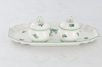Lot 76 - AN AUGARTEN AUSTRIAN PORCELAIN INKWELL