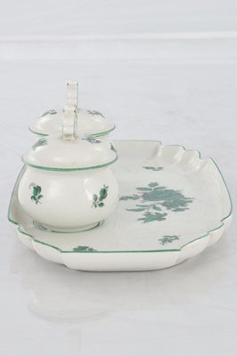 Lot 76 - AN AUGARTEN AUSTRIAN PORCELAIN INKWELL