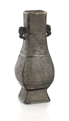 Lot 370 - A 13TH / 14TH CENTURY CHINESE CAST PATINATED BRONZE YUAN DYNASTY VASE