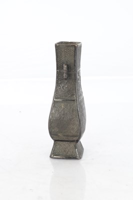 Lot 370 - A 13TH / 14TH CENTURY CHINESE CAST PATINATED BRONZE YUAN DYNASTY VASE