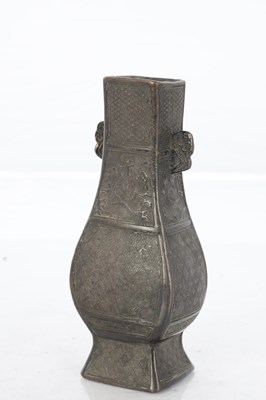Lot 370 - A 13TH / 14TH CENTURY CHINESE CAST PATINATED BRONZE YUAN DYNASTY VASE