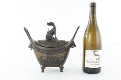 Lot 334 - A JAPANESE BRONZE INCENSE BURNER