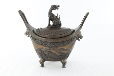 Lot 334 - A JAPANESE BRONZE INCENSE BURNER