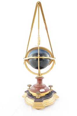 Lot 1444 - A 19TH CENTURY FRENCH ORMOLU AND ROUGE MARBLE MYSTERY CLOCK